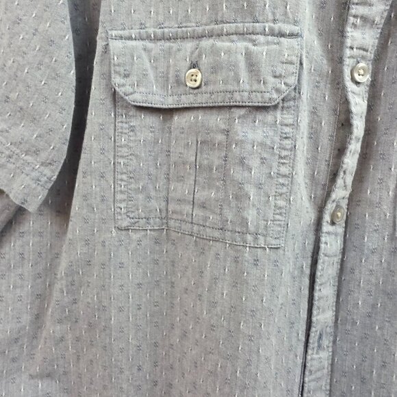 Marc Anthony Slim Fit Men Short Sleeve Button-Up Shirt Size L Blue Dotted Cotton - Picture 4 of 7